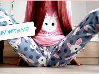 Asian skinny teen masturbate in pajamas - shaved   pussy cumming