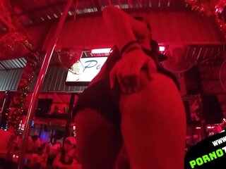 Asian bar girl dancing