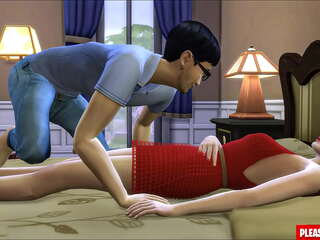 Asian stepdad fucking stepdaughter after returning home from a party